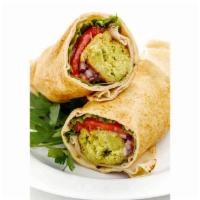 6. HL Falafel Wrap · Homemade falafels wrapped with Traditional Hummus, Shepard's Salad, Tahini Sauce in freshly-...