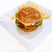 1/2 lb. Turkey Burger · 100% turkey burger, lettuce, tomato, onions, choice of cheese and side of fries or chips.