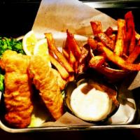 Fish & Chips · Mahi Mahi beer battered paired with our famous homemade  fries