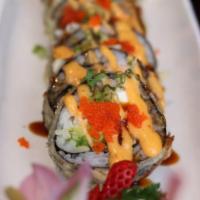 Crazy Roll · In salmon, white tuna, avocado, and cream cheese dipped in tempura batter then flash fried. ...