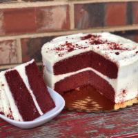 Red Velvet Cake · Moist red velvet cake layers covered in Mcentyre's scratch made cream cheese icing. 8