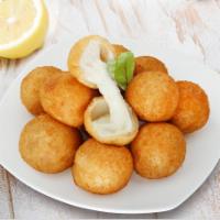 Cheese Ball · 4 pcs of crunchy mozzarella & provolone cheese balls that are battered and deep fried to per...