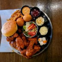 Half chicken Combo (A) · Any choice of our Half chicken With a side of small French fries, 2pcs of cheese ball, small...