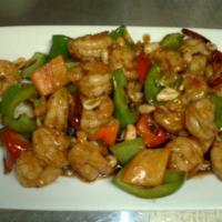 Kung Pao Shrimp · A Northern Chinese specialty that combines crisp, plump shrimp with whole fiery chili pepper...