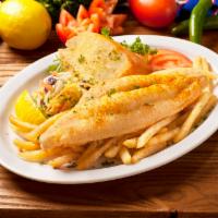 Catfish Plate · Served with fries, coleslaw and bread.
