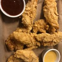 JUMBO FRIED CHICKEN TENDERS · Original Recipe, Hand Breaded... no joke, JUMBO. Don't forget to go to our 