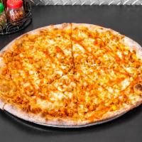 Buffalo Chicken Pizza · White meat chicken tossed in a spicy Buffalo sauce and mozzarella.