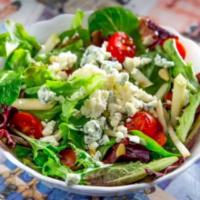 Misticanza Salad · Mixed greens, Cherry tomatoes, Gorgonzola cheese, Walnuts, balsamic vinaigrette