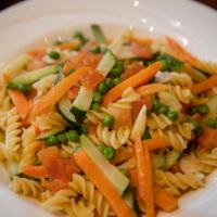 Pasta Primavera · Fresh vegetables, diced tomatoes, garlic and olive oil.
