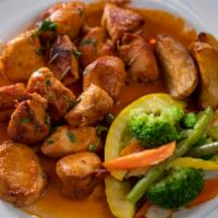 Scarpariello · Boneless chicken pieces sauteed in white wine, rosemary, garlic and olive oil. Served with p...
