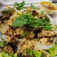 Chicken Salad · Your choice of thai bbq charbroiled meats, lettuce,  bean sprouts, cucumbers and shredded ca...