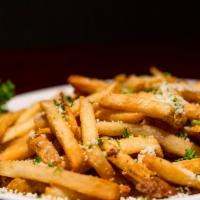 Gourmet French Fries · Fries tossed over house-made garlic and Parmesan cheese.