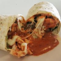 Chicken Wrap · A rolled filled tortilla or flatbread. 