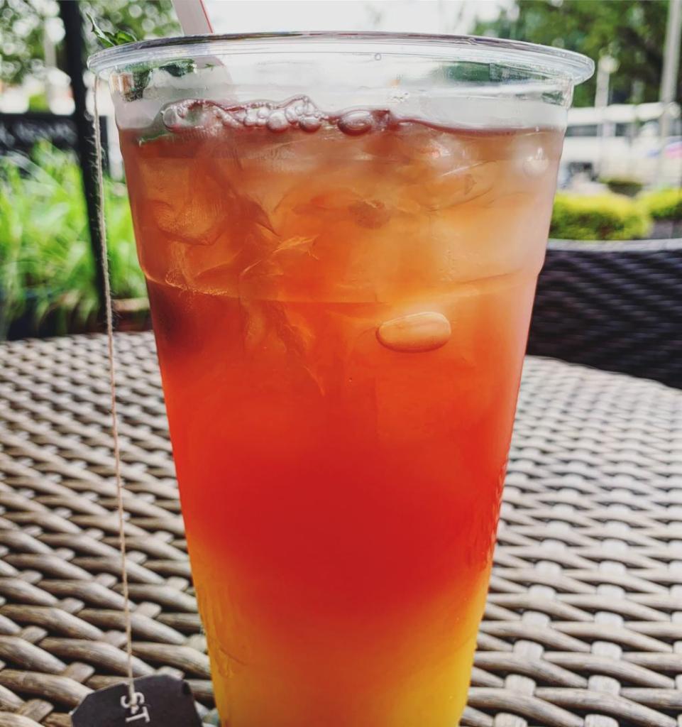 Tropical Punch · Mango and passionfruit tea, pineapple juice, seltzer, and pomegranate lime.
