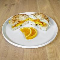 Bagel Sandwich · Egg, choice of meat, and cheddar cheese.