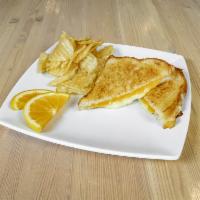 Grilled Cheese with Kettle Chips Sandwich · Choice of 2 cheeses and served with kettle chips.