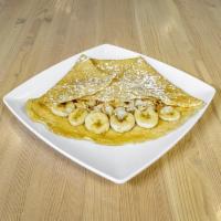 Honey, Banana, and Almonds Crepe · With whipped cream.