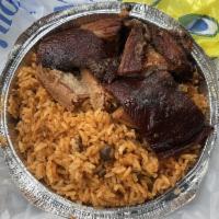Roast Pork/Pernil · Pernil. Comes with the choice of white rice or yellow rice, and beans, yuca, or green banana...