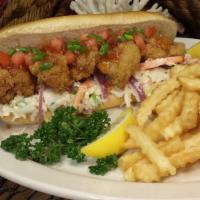 Captain's Po'boys · A grilled roll loaded with garden slaw and choice of shrimp, chicken tenders, cod or oysters.