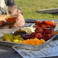 House-Smoked Sausage and Cheese Plate · 