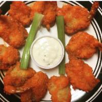 Buffalo Shrimp · 10 pieces, served with blue cheese and celery.