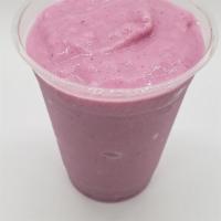 Pitaya Berry smoothie · Pitaya, banana, strawberries, coconut milk, ice and your choice of turbinado, honey or agave.