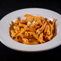 Penne Pasta · Comes with a choice of sauce. 