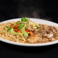 Chicken Marsala · Chicken breast sauteed in marsala wine and mushrooms. Served with spaghetti or vegetables. T...
