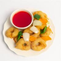 85. Sweet and Sour Shrimp · Sweetened sauce with  vinegar base.