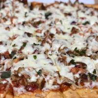 Old Country Pizza · Chicken cutlet, tomatoes and onions marinated in our house dressing, sauteed with garlic, fr...