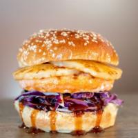 Hawaiian Salmon  · 1/4 lb. Salmon Patty, styled with our Hawaiian toppings including our  red cabbage slaw toss...