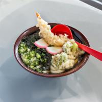 Udon · Tempura udon noodles soup.