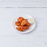 Chicken Wings · 10 pieces. Spicy or honey barbecue or barbecue served with blue cheese and celery.