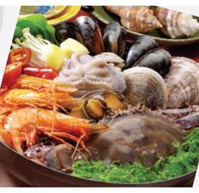 Seafood Stew · Stew with crab, mussels, clams, scallops, squid, shrimps, and vegetables.