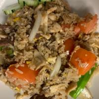 Kao Pad Combination of Beef Chicken and Pork Fried Rice Lunch · 