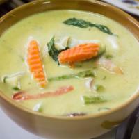 Green Curry Lunch · With mixed vegetables and tofu. Hot and spicy.