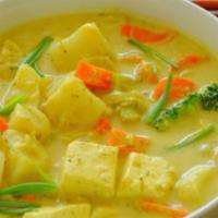 Yellow Curry Lunch · With mixed vegetables and tofu. Hot and spicy.