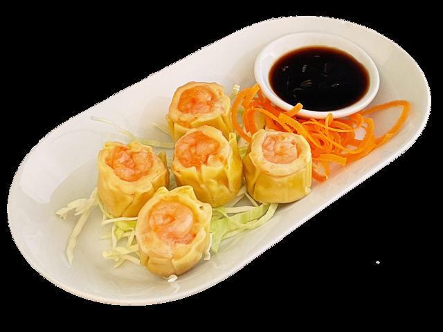 New! Shrimp Shumai · Cantonese dim sum platter filled with a mixture of shrimp wrapped as open-faced dumplings and steamed to perfection