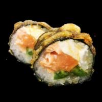 Acapulco Roll · Jalapenos, cream cheese and salmon prepared tempura style and topped with wasabi and eel sau...