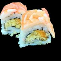 Crunchy Roll · Tempura flakes and spicy mayo topped with shrimp and crab stick.