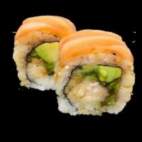 Sunrise Roll · Shrimp tempura and avocado topped with salmon and eel sauce.