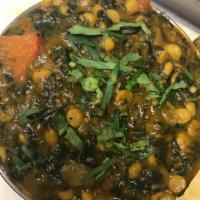 100. Daal Saag · Yellow lentils cooked with fresh spinach. Served with basmati rice.