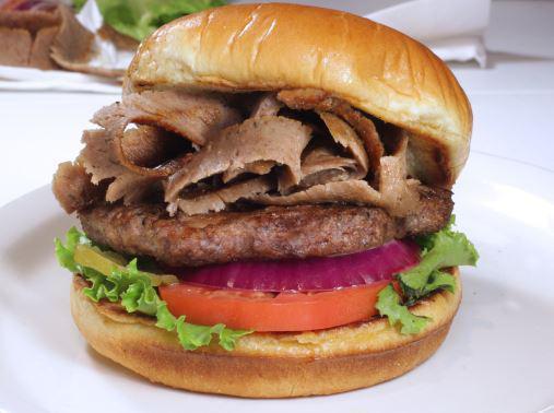 Gyros Burger Combo Meal · Charbroiled 1/3 lb. burger topped with gyros.