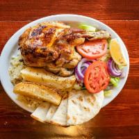 1/2 Charbroiled Chicken Dinner Special · Your choice of style. Served with a side salad and choice of 2 sides.