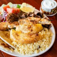 Koko's Combination Dinner · Gyros, your choice of 1 kabob and 2 pieces of falafel.