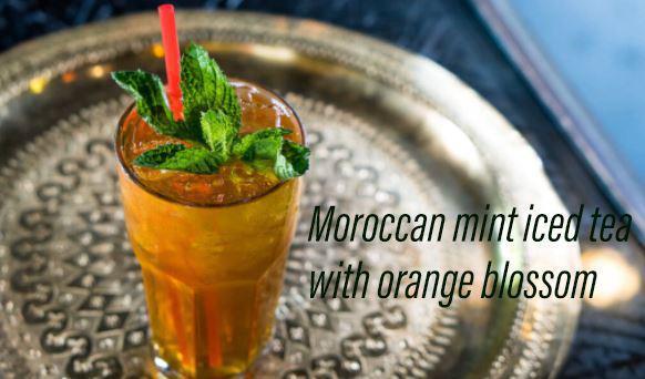 Fresh Minted Iced Green Tea · Moroccan green tea with fresh mint  and orange blossom