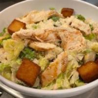 Smoked Chicken Caesar Salad · Pulled chicken, Parmesan cheese, cornbread
croutons, tossed with Caesar dressing.