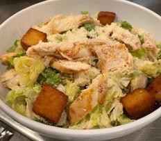 Smoked Chicken Caesar Salad · Pulled chicken, Parmesan cheese, cornbread
croutons, tossed with Caesar dressing.