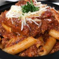 Linguine Bolognese · Delicious homemade meat sauce served over pasta.