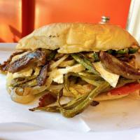Torta Santa Ines · Mayo, Salted beef, grilled cactus, grilled jalapeños and onions, fresh cheese, tomato
Mayone...